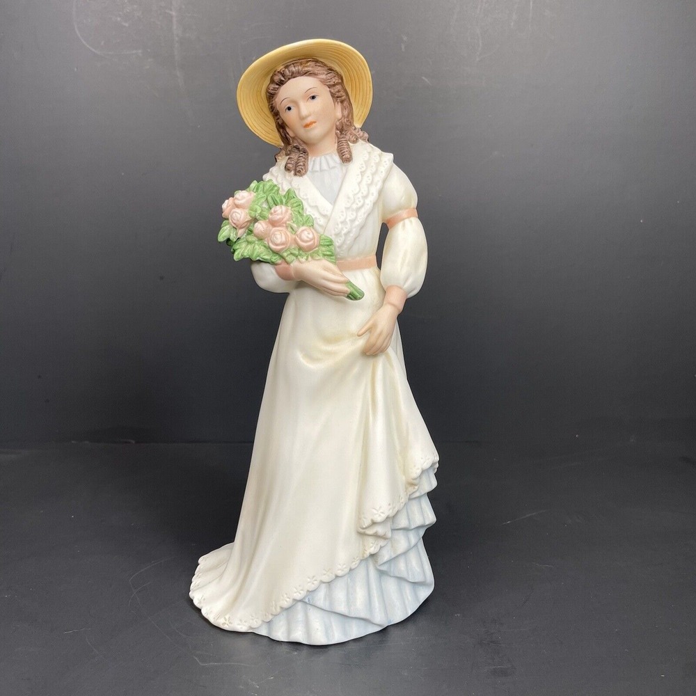 VTG Home Interiors Homco 1468 Charlotte Rose Porcelain Lady‎ Flowers Figurine